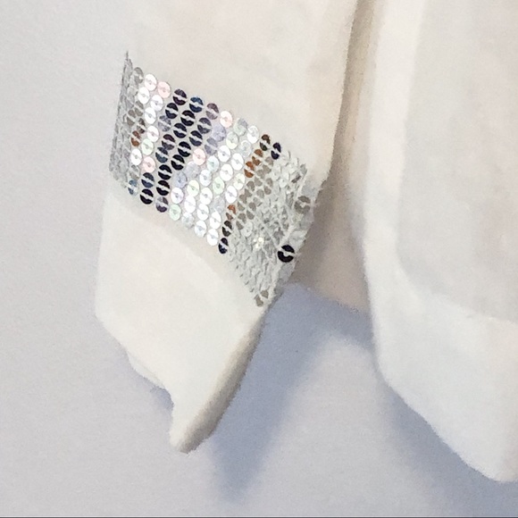 Alfani NWOT Silver Sequin Embellished Silk Tunic - Picture 5 of 6